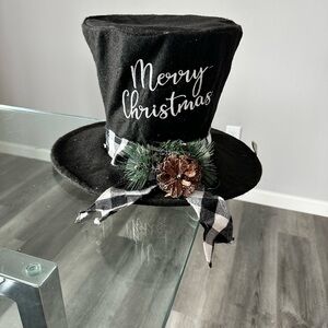 Black Merry Christmas Top Hat Decoration